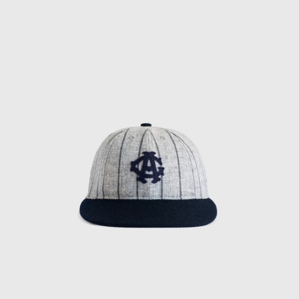 Ebbets Field Flannels Gray Cap with Black Stripes